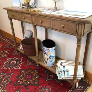 Two Drawer Console in Driftwood Finish