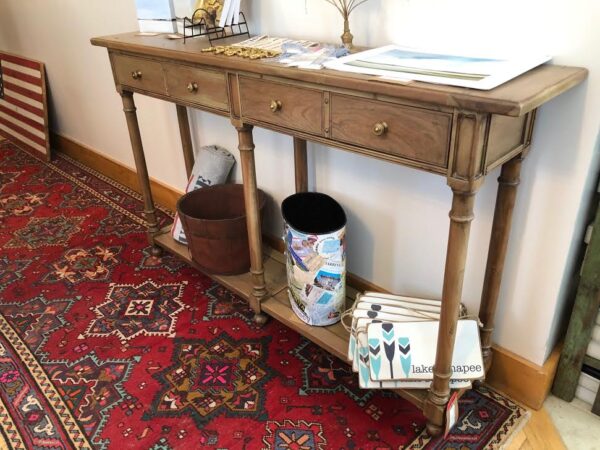 Two Drawer Console in Driftwood Finish